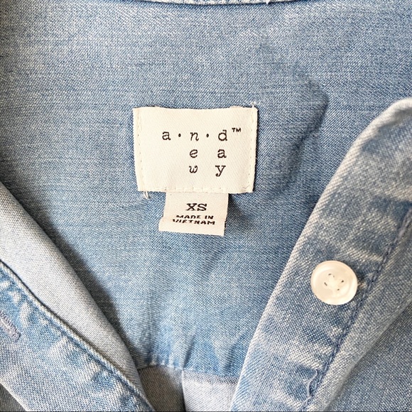 a.n.d ea wy Chambray Long Sleeve Button Down Shirt - Picture 4 of 7